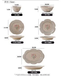 High Quality Factory Sale Blue Stripe Ceramic Dinnerware <b>Sets</b> with Flower Pattern Eco-Friendly & Dishwasher Safe - Product Image 4