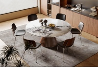 Table de salle à manger moderne en pierre frittée polie Summer Elf, grande dalle, pour appartement, hôtel, villa, chambre, salon