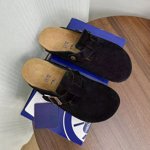Birkenstocks Sabots <span class=keywords><strong>Mules</strong></span> pour <span class=keywords><strong>Femme</strong></span>, à bout fermé, respirants, souples, à enfiler, en daim rétro, à motif uni, avec plateforme en liège et semelle en EVA - Product Image 4