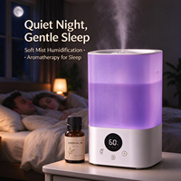 Humidificateur ultrasonique 3,2 L pour chambre à coucher, faible bruit 30 dB, facile à remplir et à nettoyer, lumière chaude colorée, humidificateur d'atomisation pour plantes domestiques