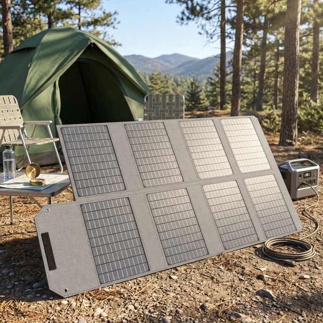 Portable Solar Panel with Usb 80W Solar Panels Portable Charger Generator with Type c Plugs for Outdoor Hiking, Camping