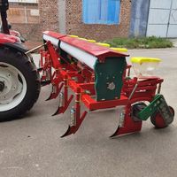 Semoir à maïs multifonctionnel à 3 rangs monté sur tracteur avec fertiliseur, moteur et boîte de vitesses
