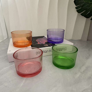 LingKa Brand Macaron Color Soy Wax Scented Candle Stand Cute Glass Crystal <b>Cup</b> Aromatherapy Creative Wedding Souvenir Gift - Product Image 4
