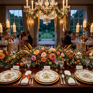 Assiettes <span class=keywords><strong>de</strong></span> Dîner en <span class=keywords><strong>Porcelaine</strong></span> Florale Royale avec Bord <span class=keywords><strong>Doré</strong></span>, Assiettes <span class=keywords><strong>de</strong></span> <span class=keywords><strong>Table</strong></span> en Céramique Exquises, Vaisselle Impériale pour Douche Nuptiale, Cadeau <span class=keywords><strong>de</strong></span> Traiteur - Product Image 4