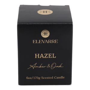 Candela Profumata ELEVARRE al Profumo di Quercia Ambrata, Barattolo da 6oz con Coperchio, Candela Decorativa per la Casa - Product Image 6