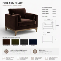Fauteuil en velours Espresso avec base en chêne conique, chaise de loisirs moderne pour salon, maison, hôtel cinq étoiles, villa.