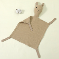 Serviette de confort lapin Abebe pour bébé et tout-petit, serviette en coton pur sans danger pour la consommation, mouchoir lapin