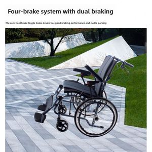 Vente directe usine AC867AJ-20 Fauteuil roulant ergonomique pliant en alliage d'aluminium à cadre en I pour soins infirmiers, provenance Chine - Product Image 3