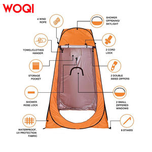 Tente de douche extérieure Woqi pour 1 personne, orange, imperméable, pliable, pour le camping et la plage - Product Image 5