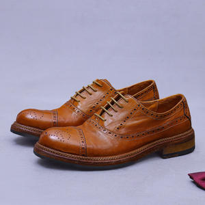 2026 New Genuine Leather <b>Waterproof</b> Oxfords Ankle Lace-Up <b>Shoes</b> <b>Men</b> Washable Goodyear Handcrafted Retro Fashion Amekaki Office - Product Image 2