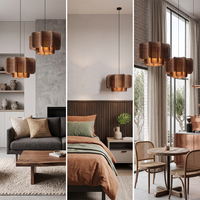 Luminaire suspendu en rotin réglable, luminaire décoratif d'intérieur pour restaurant, café