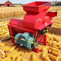 Décortiqueuse de maïs mobile sur roues 5TYM-850 en acier, durable, entraînée par un moteur diesel 12-18 CV, capacité de 2-3 tonnes par heure, pour usage rural