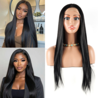 Perruque en cheveux humains naturels 5x7 Lace, 22 pouces, couleur 1B, lisse, 100% vierges non traités, sans perte ni emmêlement, avec ligne de cheveux naturelle, pour femmes noires
