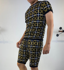 Men vintage short sleeve <b>t</b>-shirt with matching shorts summer <b>track</b> suits shorts - Product Image 2