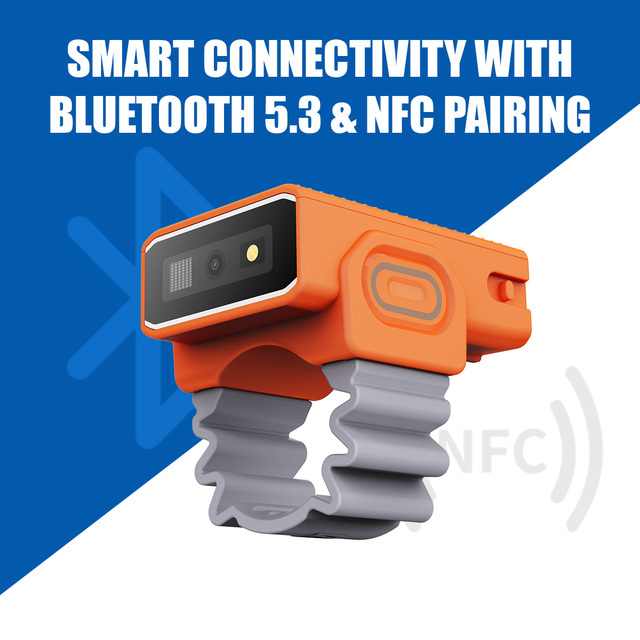 NETUM XR700 Mini Finger Wearable Barcode Scanner Industrial Grade 1D 2D Reader IP68  5.3 NFC for Warehouse Logistics