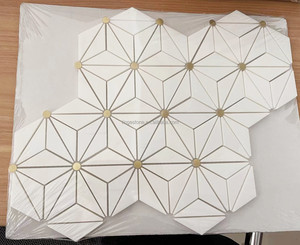 Đẹp sang trọng bằng tia nước đá cẩm thạch khảm vuông gạch cho khách sạn sử dụng - Product Image 2