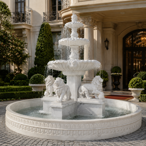 Fuente de Jardín de Mármol Blanco para Exteriores con Figuras Clásicas y Fuente de Agua para Plaza - Product Image 6