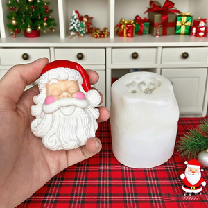Laughing Santa Head Silicone Mold Christmas Santa Claus Candle Wax Mould Gypsum Resin <b>Crafts</b> Cake Decorating <b>Tools</b> - Product Image 5