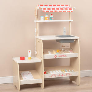 Ensemble de jeu de simulation d'hôpital médical <span class=keywords><strong>en</strong></span> <span class=keywords><strong>bois</strong></span> pour enfants, jeu de rôle de médecin pour jouets éducatifs - Product Image 3