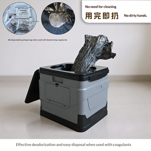 Toilettes portables d'extérieur pour le <span class=keywords><strong>camping</strong></span> et les voyages <span class=keywords><strong>en</strong></span> voiture, toilettes pliables pour voiture, pot de toilette d'urgence extérieur - Product Image 2