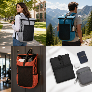 Custom Printed Logo Anti-Theft Foldable Lightweight Polyester Unisex Hiking <b>Backpack</b> Fashionable <b>Waterproof</b> Zipper 22L Travel - Product Image 3