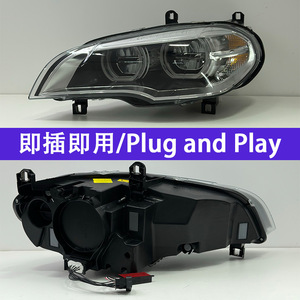 Per BMW X5 E70 2008-2013 Gruppo <span class=keywords><strong>Fari</strong></span> LED <span class=keywords><strong>Angel</strong></span> Eye con Lente Proiettore Bicolore DRL e Luci Diurne - Product Image 3