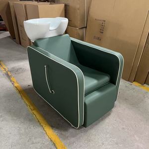 Sillón de Peluquería en Oferta, Cómodo, de Cuero, con Lavabo Giratorio de Cerámica para Salón de Belleza - Product Image 5