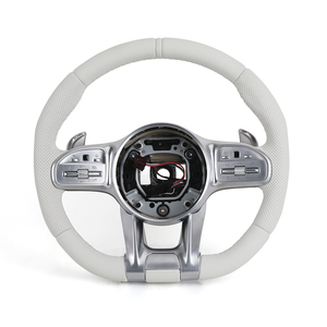 Volant en cuir blanc complet pour <span class=keywords><strong>Mercedes</strong></span> Benz Classe C W205 CLS W218 GLA45 CL W216 C216 CL500 CL550 <span class=keywords><strong>CL55</strong></span> CL63 C43 C63 <span class=keywords><strong>AMG</strong></span> - Product Image 1