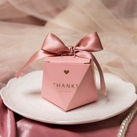Boîte à dragées avec ruban, logo estampé à chaud, petite boîte d'invitation pour fête, emballage de bonbons, cadeau de mariage, chocolat