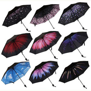 <span class=keywords><strong>Parapluie</strong></span> créatif en vinyle noir, protection UV intégrale, pliable en 3 sections, motif floral aquatique, couvrant <span class=keywords><strong>tout</strong></span> <span class=keywords><strong>le</strong></span> <span class=keywords><strong>corps</strong></span> - Product Image 4