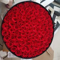 Bunga Mawar Abadi Asli untuk Hari Valentine, Wisuda & Natal dalam Kotak Hadiah Bulat