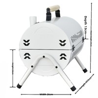 Barbecue portable en métal au charbon de bois avec structure en acier, poids 4,5 kg, design pliable pour utilisation en extérieur