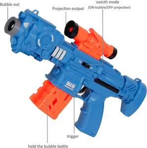 新型冲锋枪玩具二合一泡泡机自动泡泡枪，带投射灯和音乐 - Product Image 4