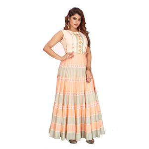Conjunto de Kurta Larga sin Mangas Étnica para Mujer, Ropa India, para un Look Diario, a Precios de Mayoreo - Product Image 3
