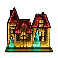 Meilleures ventes : Enseigne néon LED en acrylique alimentée par batterie, motif petit train 3D, avec effets de miroir infini, pour décoration de Noël et d'événements festifs
