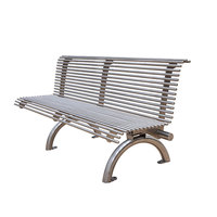 Bancs tubulaires d'extérieur pour parcs, mobilier urbain, chaises en métal commerciales, bancs de jardin en acier inoxydable, sièges de rue, bancs modernes