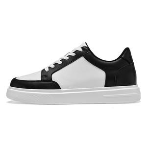 Chaussures de mode pour hommes à semelle invisible de 8 cm, en cuir de vachette pleine fleur, blanches, respirantes, avec semelle intermédiaire en EVA, décontractées - Product Image 3