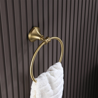 Ensemble d'accessoires de salle de bain de luxe, montage mural, or brossé, porte-papier toilette, barre porte-serviettes, ensemble de 4 pièces