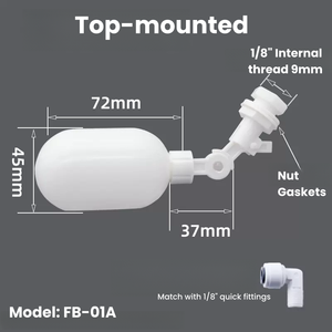 1/8 "1/4" 3/8 "<span class=keywords><strong>Float</strong></span> Van 6mm 9mm ống nhựa nhỏ <span class=keywords><strong>Float</strong></span> Van cho máy lọc nước uống và hệ thống RO Van Bể - Product Image 2