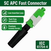 Conector Rápido de Fibra Óptica SC APC, Conector Óptico de Montaje en Campo