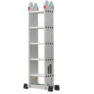 Escalera Plegable Telescópica Multiusos <span class=keywords><strong>de</strong></span> Aleación <span class=keywords><strong>de</strong></span> Aluminio con Certificación EN131, Diseño Moderno, Escalera <span class=keywords><strong>de</strong></span> <span class=keywords><strong>Seguridad</strong></span> para Oficina y Exteriores - Product Image 4