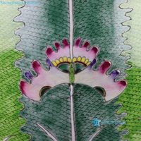 RYZG44-G Famille Rose Vert Bok Choy Chou Chou Papillon Motif Céramique Tabouret