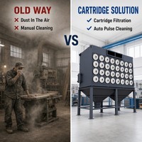 Collecteur de poussière à cartouche à haute efficacité à nettoyage automatique par jet pulsé, certifié CE, fabriqué directement par le fabricant OEM