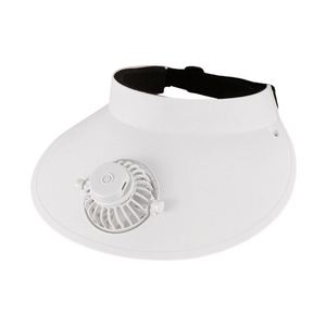 Gorra de Visera con Ventilador Recargable por USB, Color Blanco y Rosa, Regalos de Verano 2026, para Mujer - Product Image 1