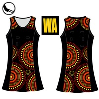 Tenues de netball personnalisées OEM pour adultes unisexes, 100% polyester/spandex, imprimées par transfert thermique, équipe client A+W