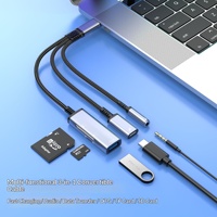 Station d'accueil 3 en 1 Type-C, lecteur de carte USB TF SD, adaptateur, hub triple port, modèle YDF-56