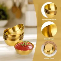 Plats à sauce en acier inoxydable, coupelles japonaises pour trempette, petits bols à condiments pour sushi et sauces