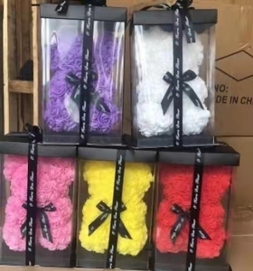 Osos de Rosas de 25 cm con Luz y Corazón, Regalo para el Día de la Madre, Osos de Rosas de Espuma - Product Image 6