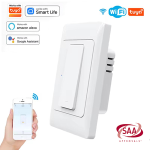 Interrupteur intelligent WiFi KS811F AU/US, interrupteurs muraux en plastique, fil neutre requis, indicateur LED, compatible Alexa et <span class=keywords><strong>Google</strong></span> <span class=keywords><strong>Home</strong></span> - Product Image 1