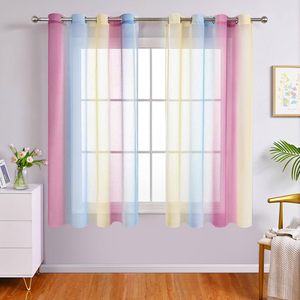 Colorido Ombre <span class=keywords><strong>Dolly</strong></span> Cortinas para niñas 63 pulgadas 2 paneles Unicorn <span class=keywords><strong>Princess</strong></span> Theme en púrpura azul amarillo para decoración de cenefas de dormitorio - Product Image 1